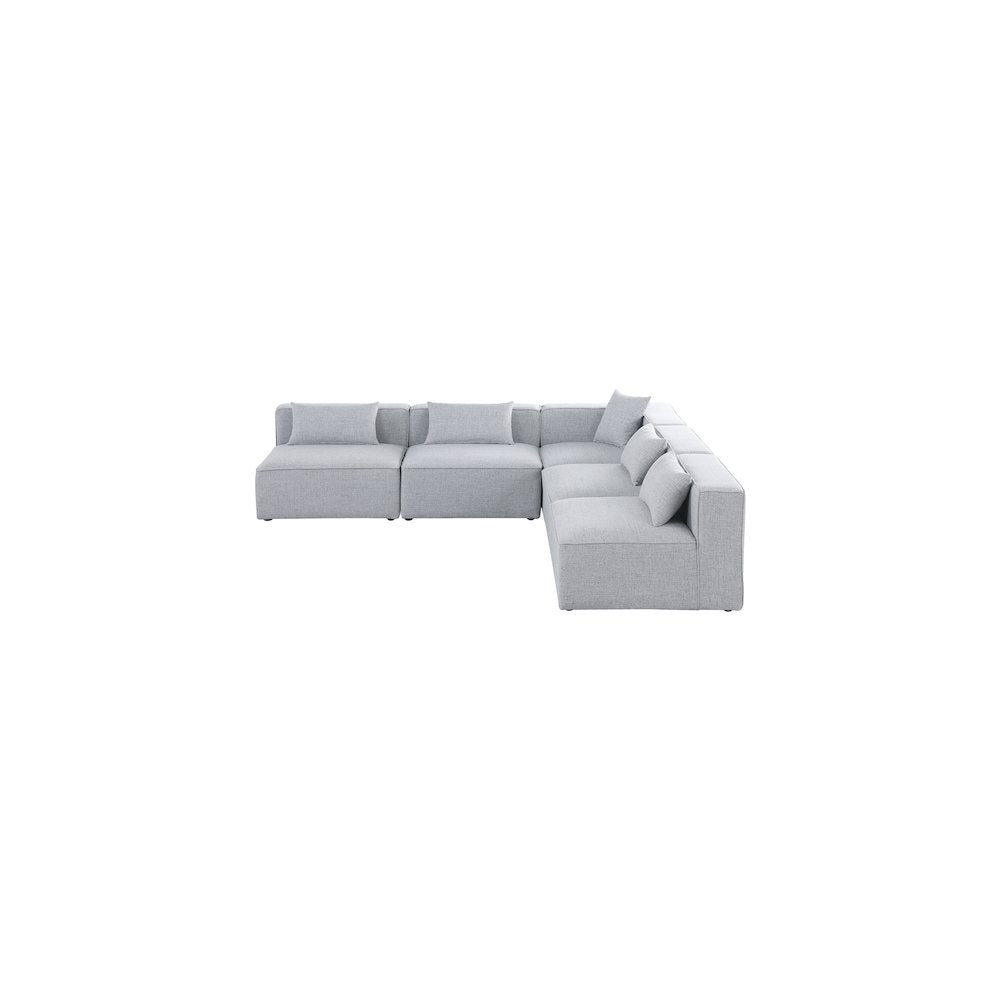 Cube Grey Durable Linen Textured Modular Sectional