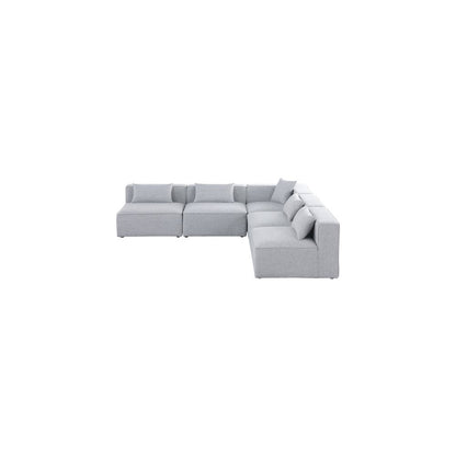 Cube Grey Durable Linen Textured Modular Sectional