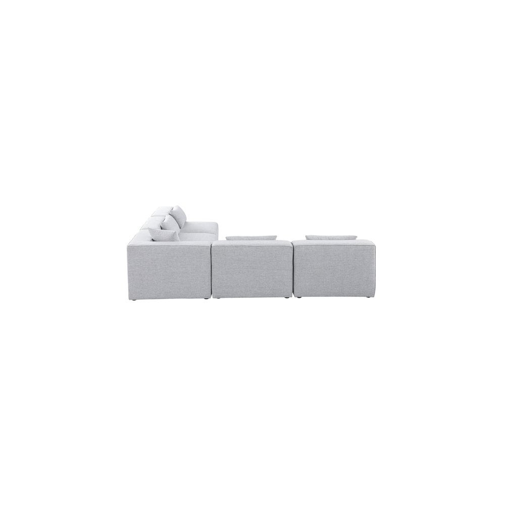 Cube Grey Durable Linen Textured Modular Sectional