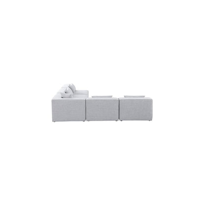 Cube Grey Durable Linen Textured Modular Sectional