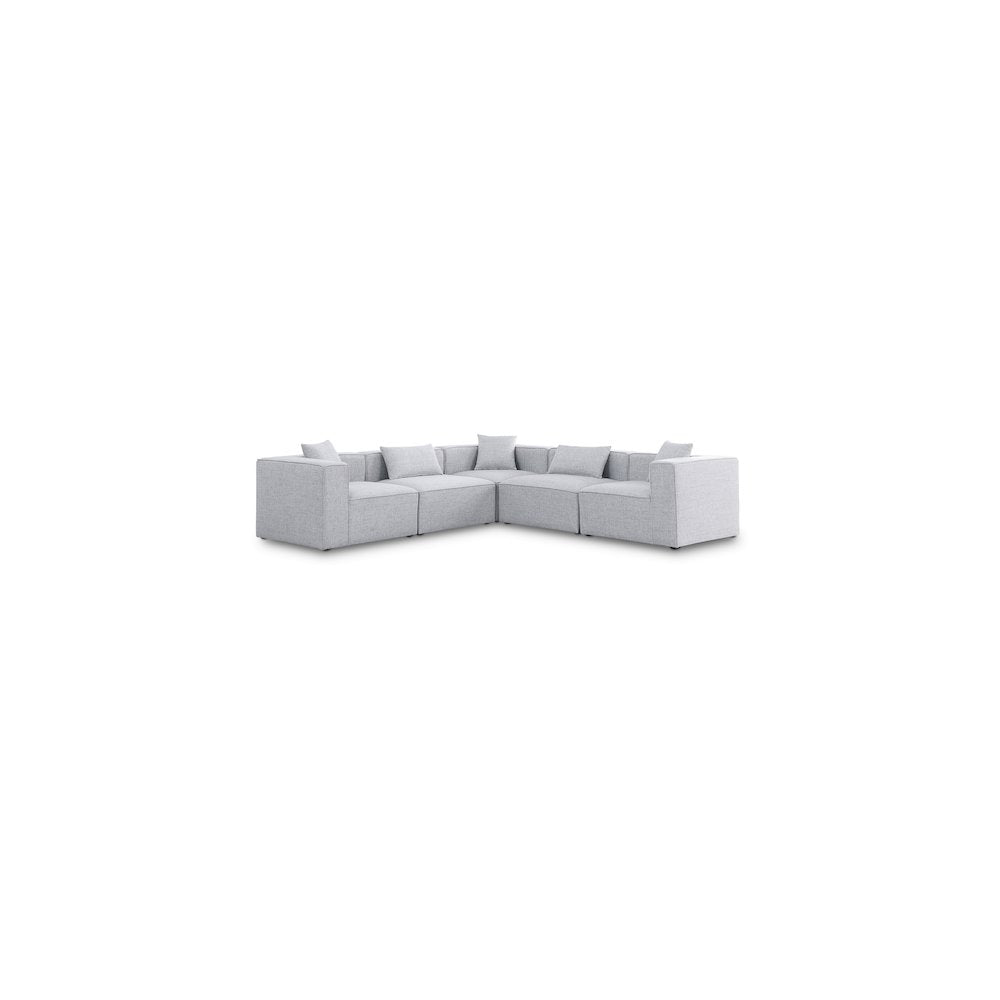 Cube Grey Durable Linen Textured Modular Sectional