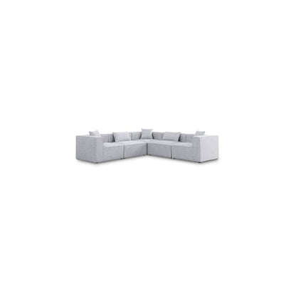 Cube Grey Durable Linen Textured Modular Sectional