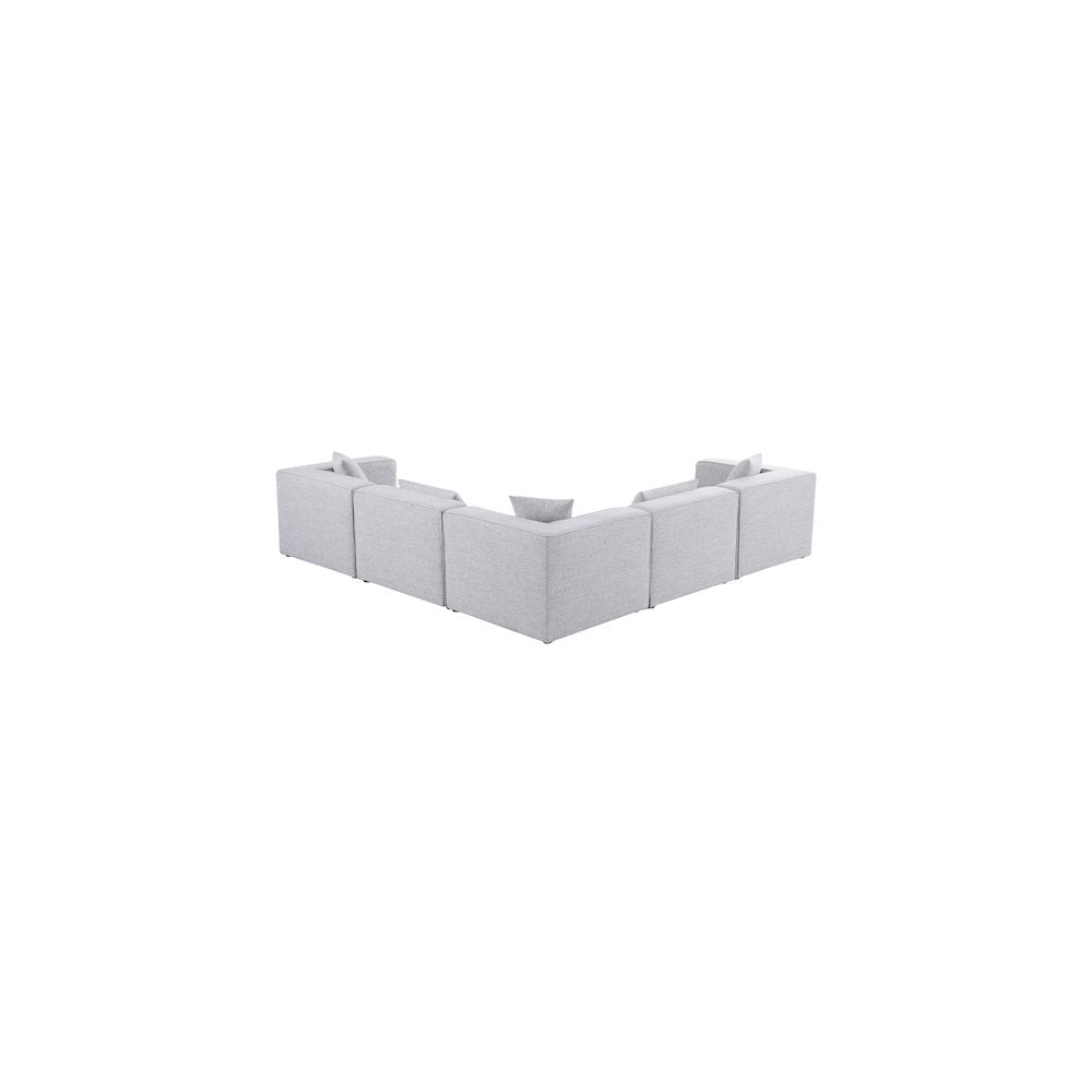 Cube Grey Durable Linen Textured Modular Sectional