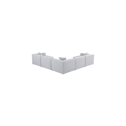 Cube Grey Durable Linen Textured Modular Sectional