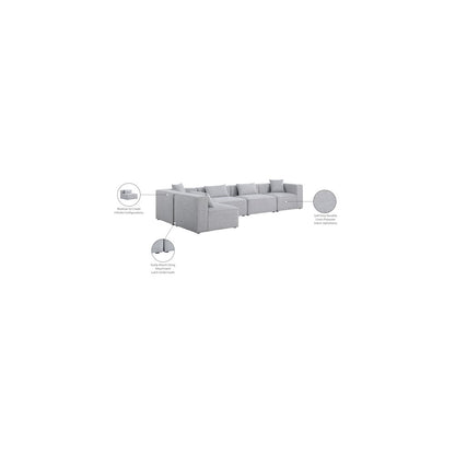 Cube Grey Durable Linen Textured Modular Sectional