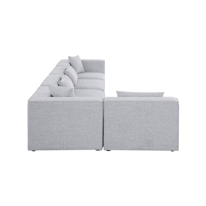Cube Grey Durable Linen Textured Modular Sectional