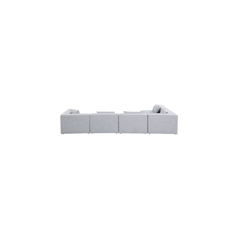 Cube Grey Durable Linen Textured Modular Sectional