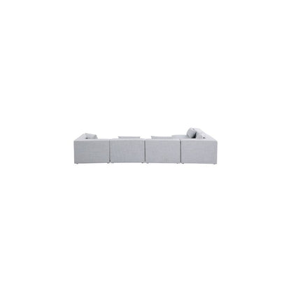 Cube Grey Durable Linen Textured Modular Sectional