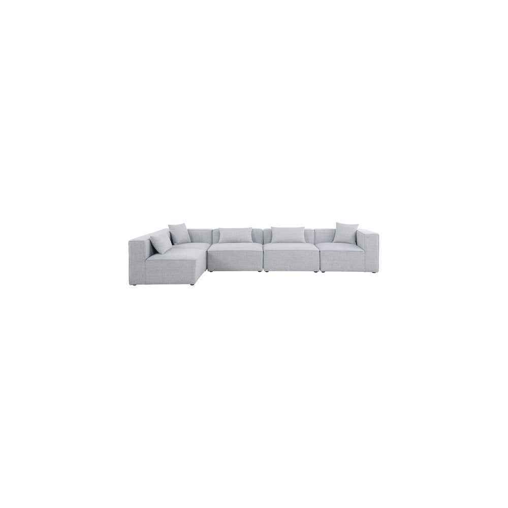 Cube Grey Durable Linen Textured Modular Sectional