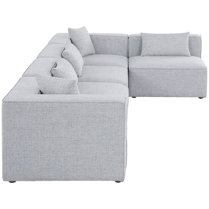 Cube Grey Durable Linen Textured Modular Sectional