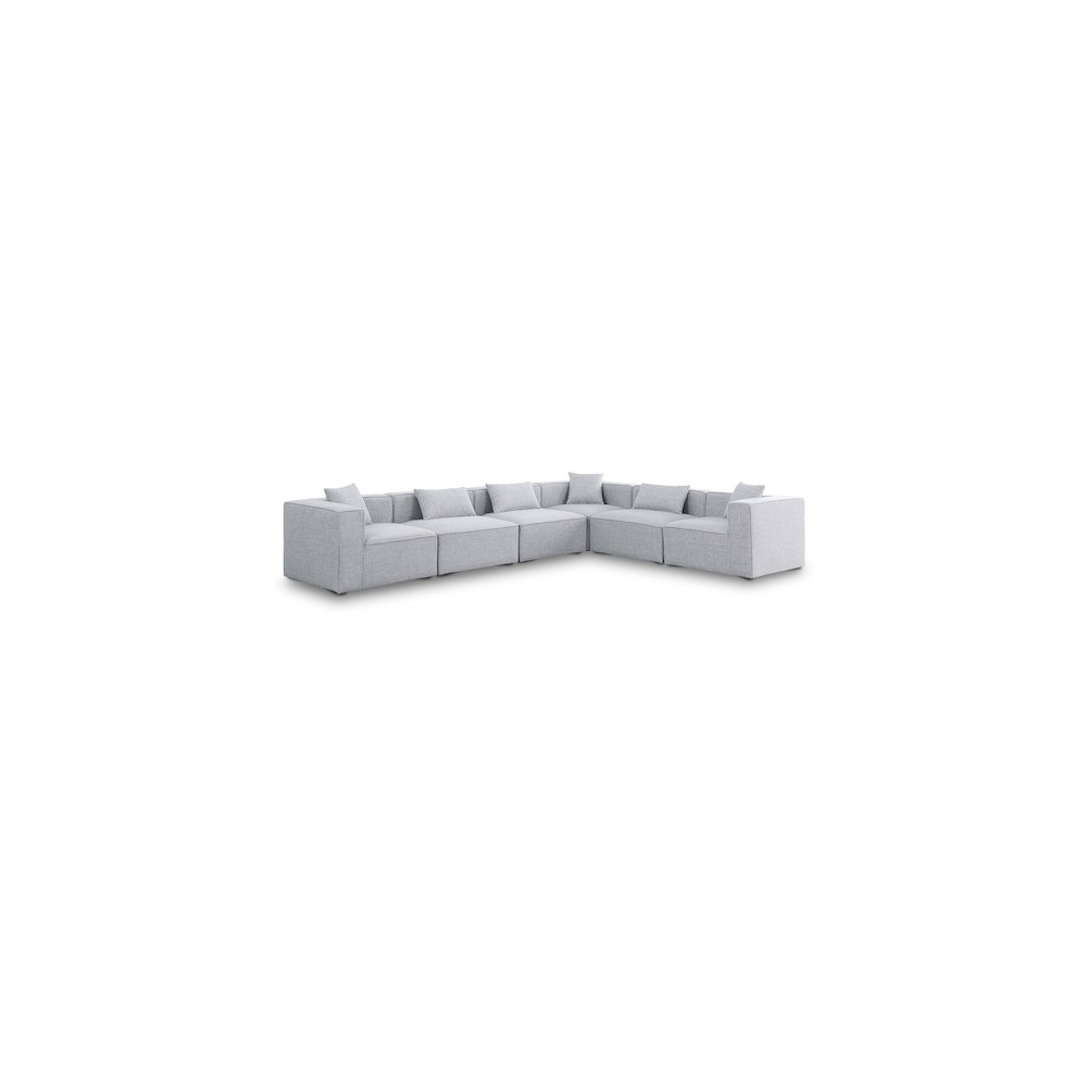 Cube Grey Durable Linen Textured Modular Sectional