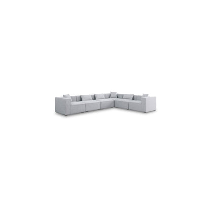 Cube Grey Durable Linen Textured Modular Sectional