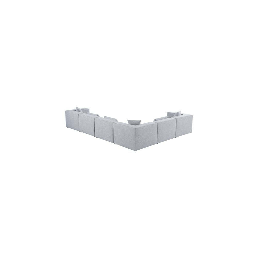 Cube Grey Durable Linen Textured Modular Sectional
