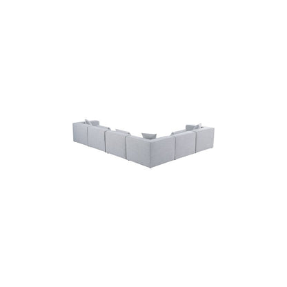 Cube Grey Durable Linen Textured Modular Sectional