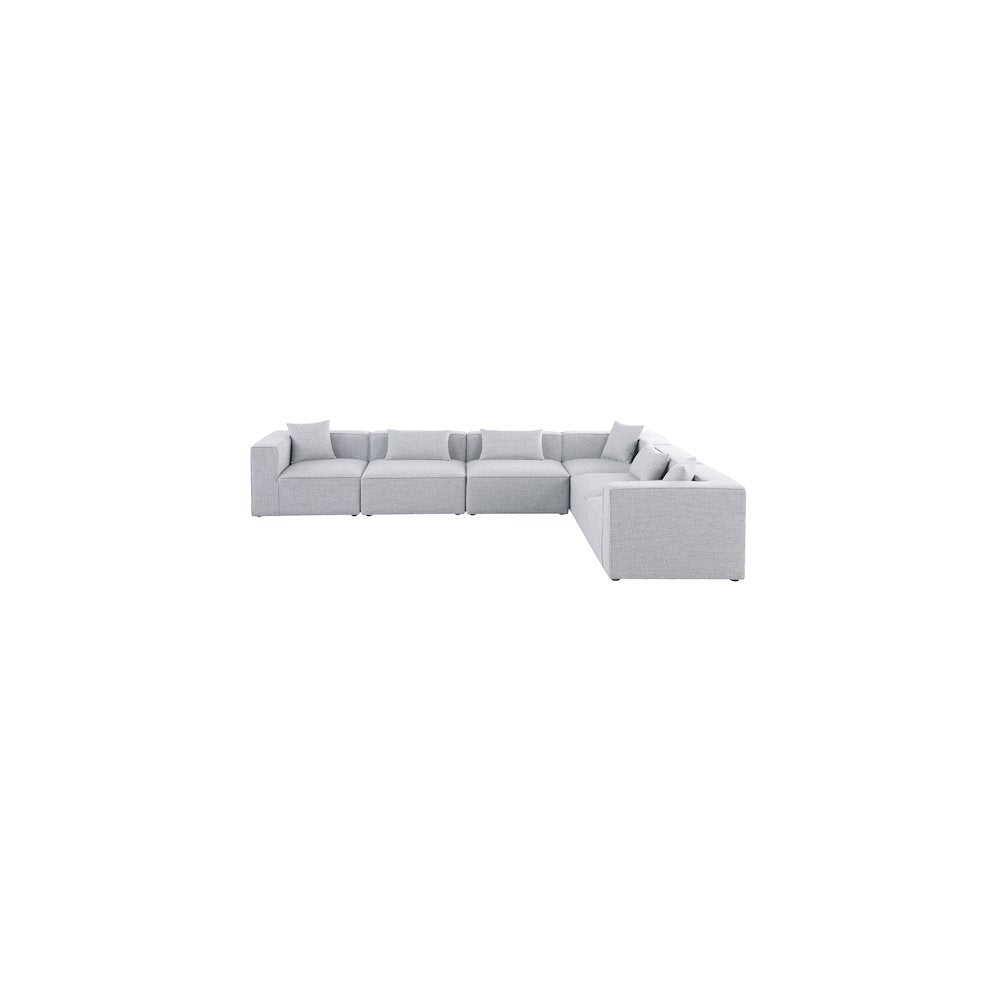 Cube Grey Durable Linen Textured Modular Sectional
