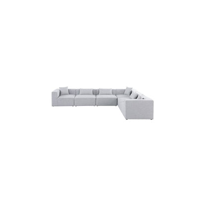 Cube Grey Durable Linen Textured Modular Sectional