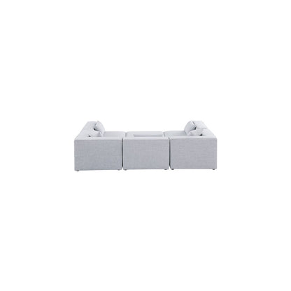 Cube Grey Durable Linen Textured Modular Sectional
