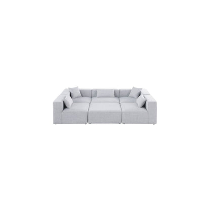 Cube Grey Durable Linen Textured Modular Sectional
