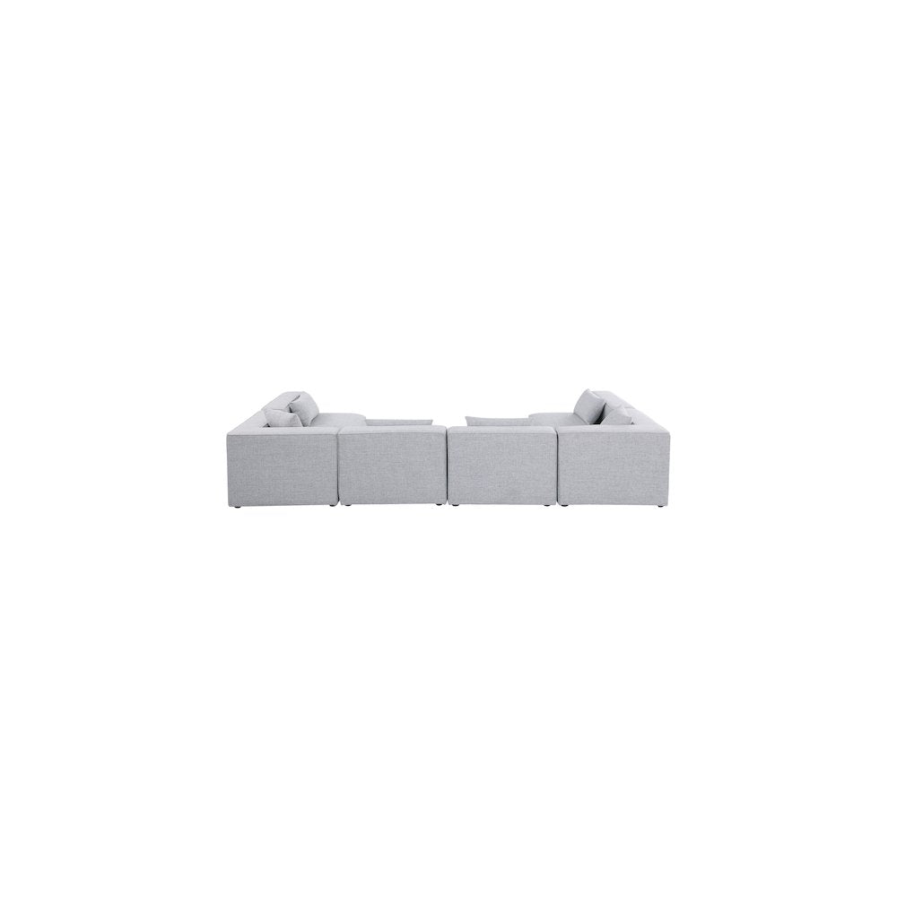 Cube Grey Durable Linen Textured Modular Sectional