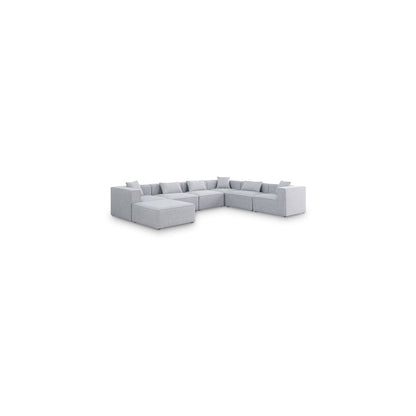 Cube Grey Durable Linen Textured Modular Sectional