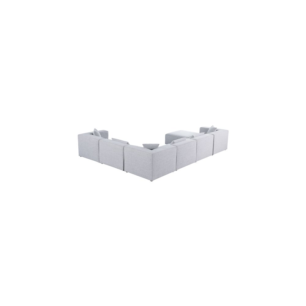 Cube Grey Durable Linen Textured Modular Sectional