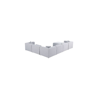 Cube Grey Durable Linen Textured Modular Sectional