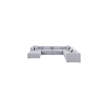 Cube Grey Durable Linen Textured Modular Sectional