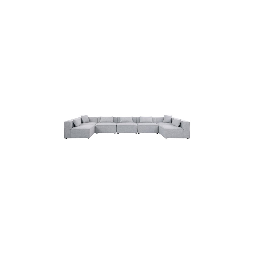 Cube Grey Durable Linen Textured Modular Sectional