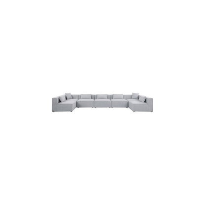 Cube Grey Durable Linen Textured Modular Sectional
