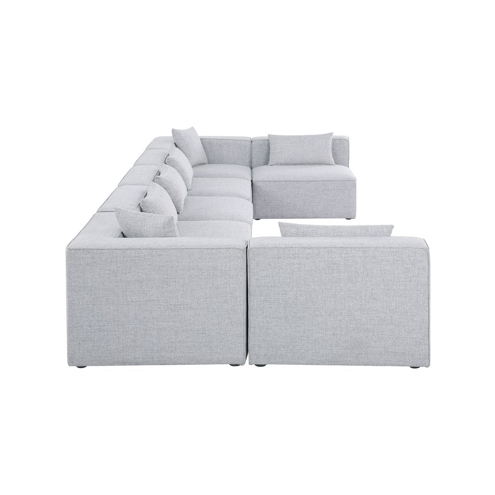 Cube Grey Durable Linen Textured Modular Sectional