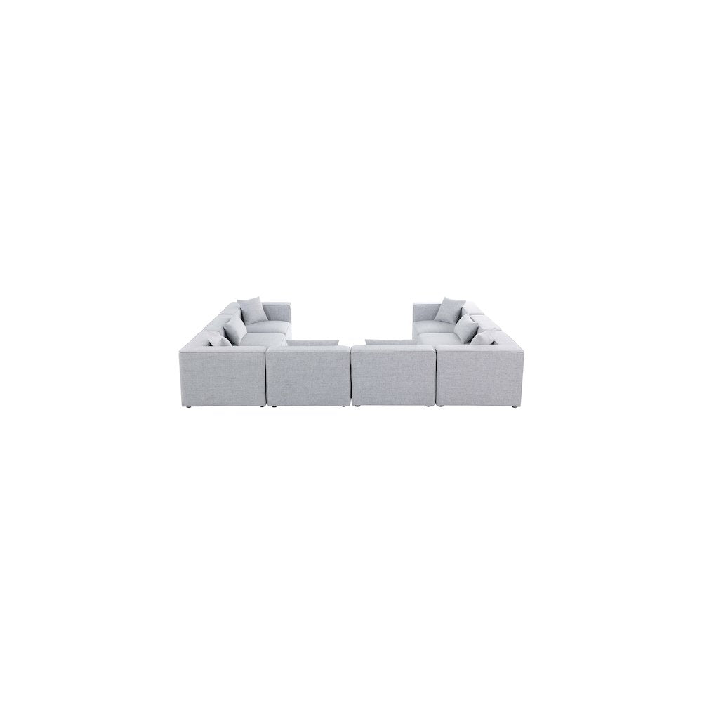 Cube Grey Durable Linen Textured Modular Sectional