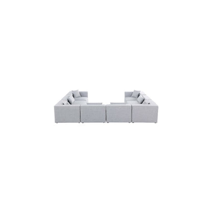 Cube Grey Durable Linen Textured Modular Sectional
