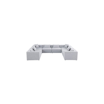 Cube Grey Durable Linen Textured Modular Sectional