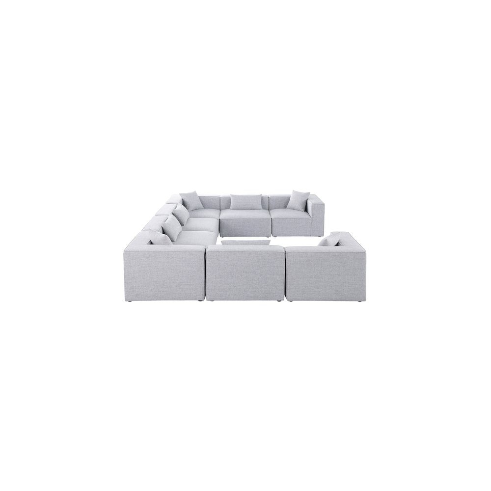 Cube Grey Durable Linen Textured Modular Sectional