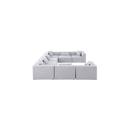 Cube Grey Durable Linen Textured Modular Sectional