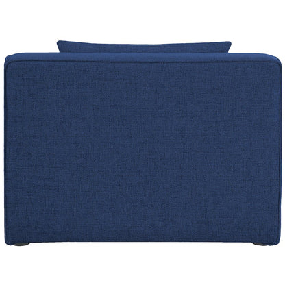 Cube Navy Durable Linen Textured Armless Chair