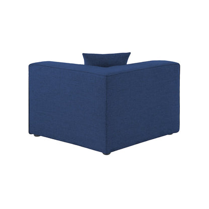 Cube Navy Durable Linen Textured Corner Chair
