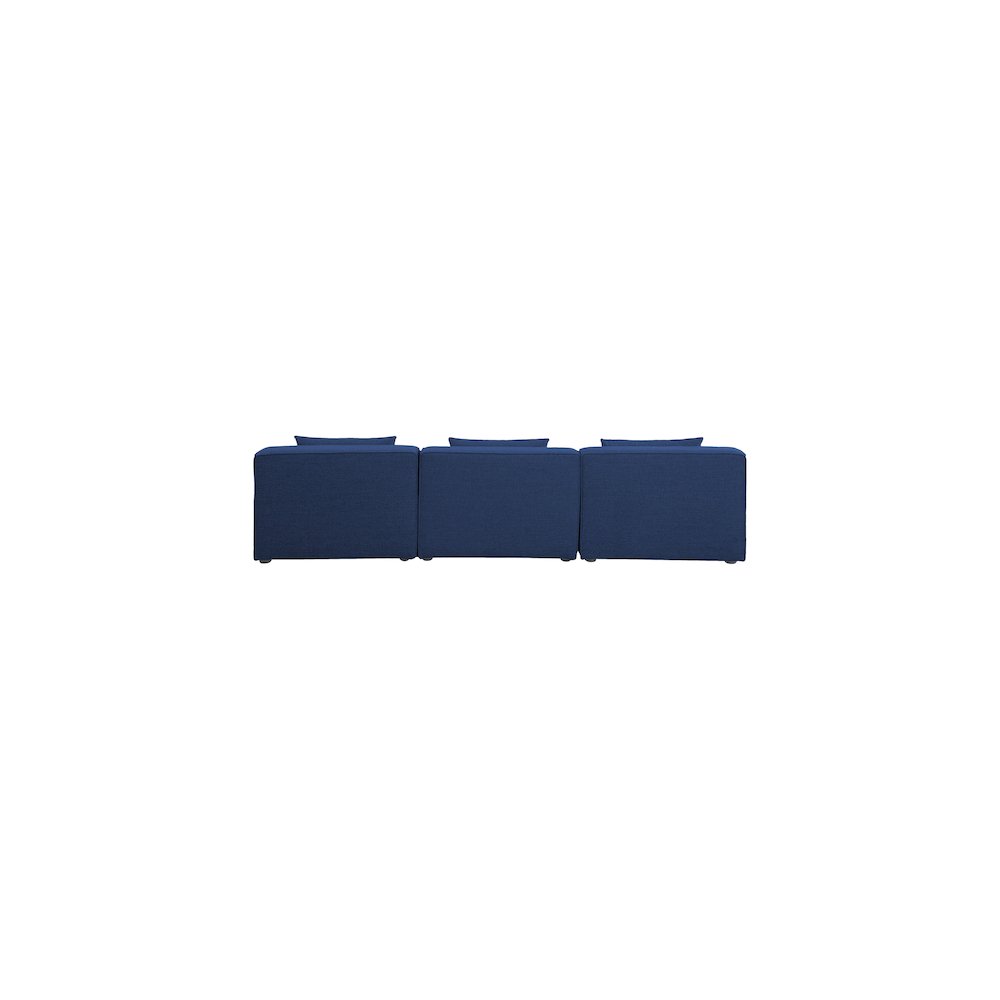 Cube Navy Durable Linen Textured Modular Sofa