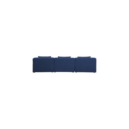 Cube Navy Durable Linen Textured Modular Sofa