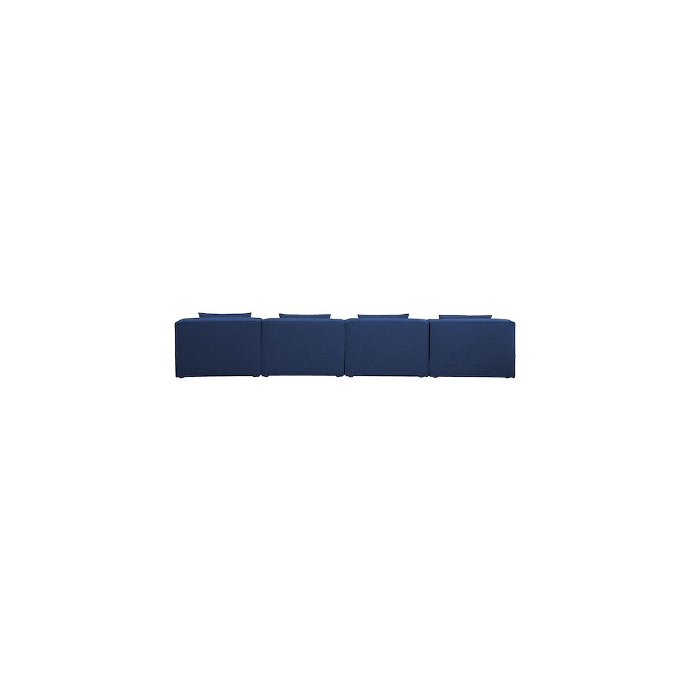 Cube Navy Durable Linen Textured Modular Sofa