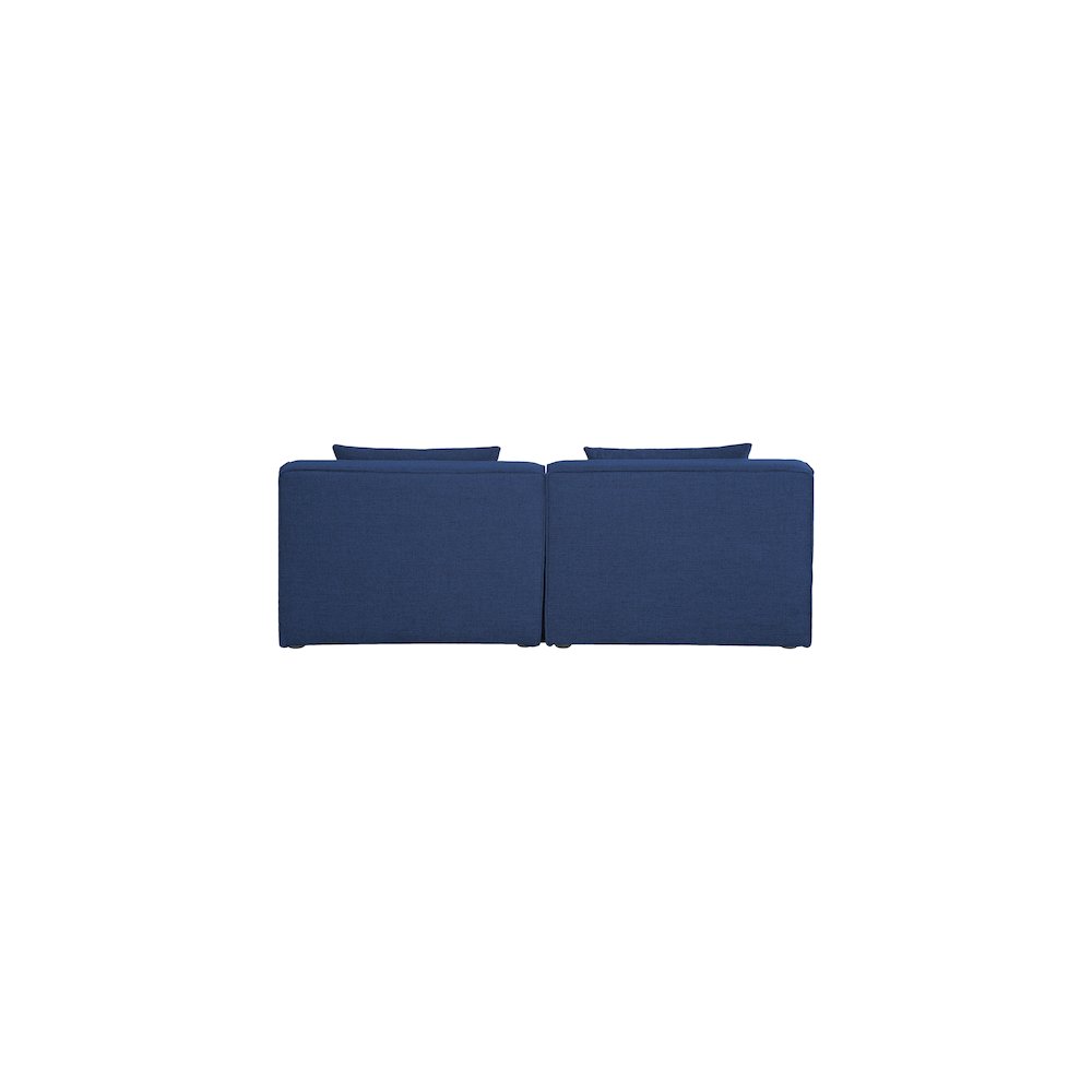 Cube Navy Durable Linen Textured Modular Sofa