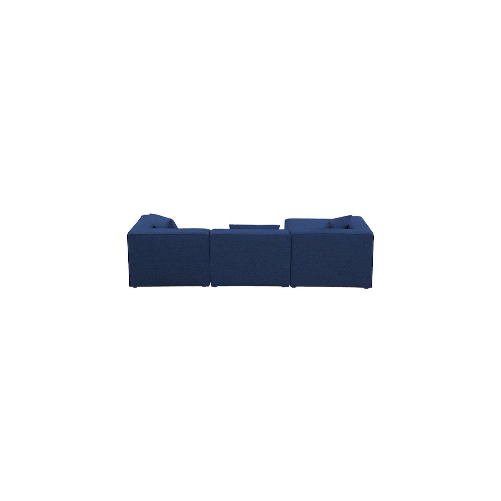 Cube Navy Durable Linen Textured Modular Sectional