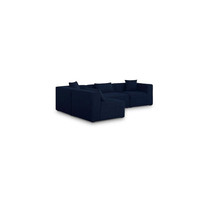 Cube Navy Durable Linen Textured Modular Sectional