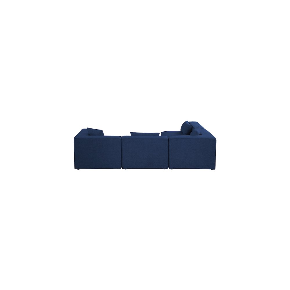Cube Navy Durable Linen Textured Modular Sectional
