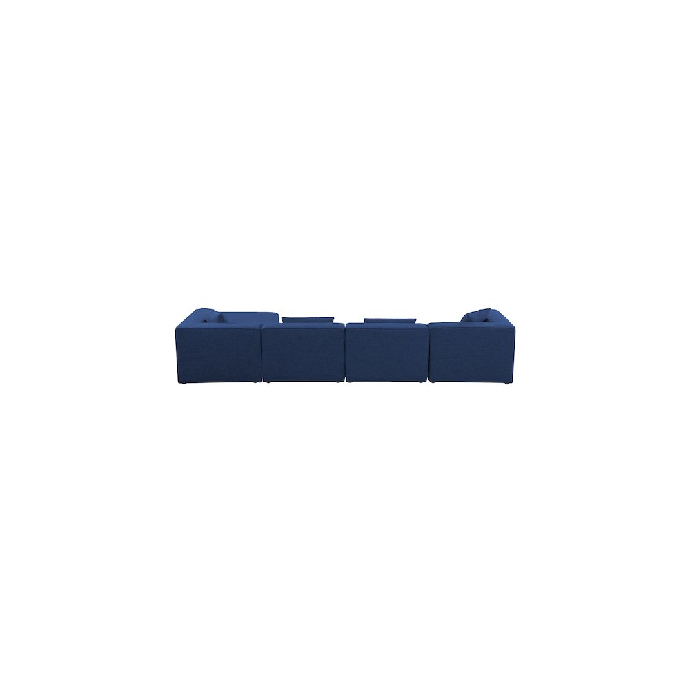Cube Navy Durable Linen Textured Modular Sectional