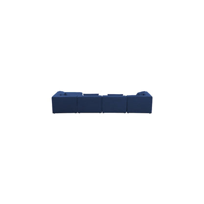 Cube Navy Durable Linen Textured Modular Sectional