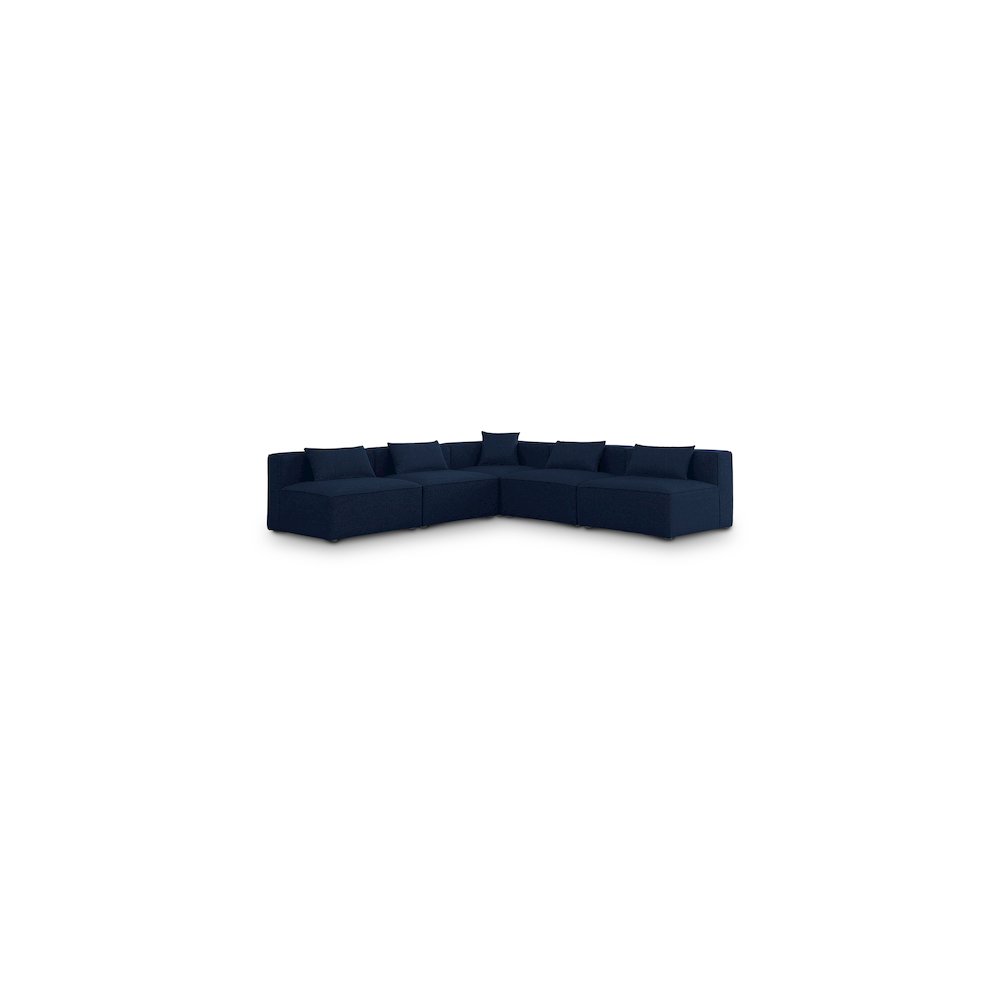 Cube Navy Durable Linen Textured Modular Sectional