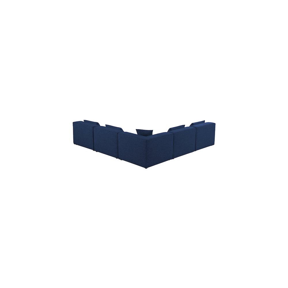 Cube Navy Durable Linen Textured Modular Sectional