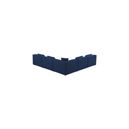 Cube Navy Durable Linen Textured Modular Sectional