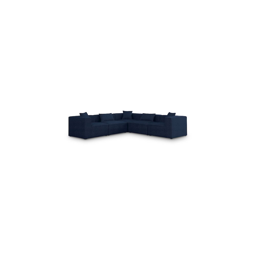 Cube Navy Durable Linen Textured Modular Sectional